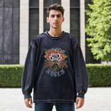 Mens Vintage Long Sleeve Shirt Retro Long Sleeve T-Shirt for Men and Women