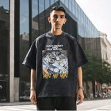 Mens Vintage T Shirt Half Sleeve T-Shirt Men Short Sleeve