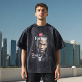 Mens Vintage T Shirt Short Sleeve T-Shirt Wash