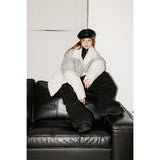 Unisex Coat Stitching Warm Cotton Coat Stand Collar