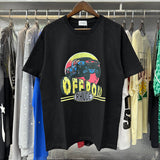 Rhude T Shirts Off-Road Vehicle Printed Cotton Casual Short Sleeve Men and Women