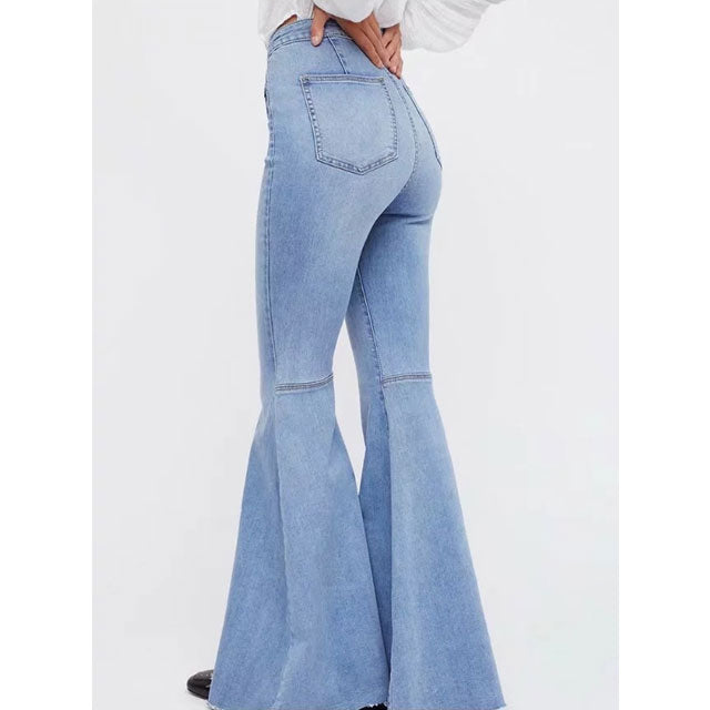Women Jeans Bell-Bottom Pants Retro Stretch