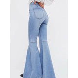 Women Jeans Bell-Bottom Pants Retro Stretch