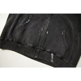 Gallery Dept Hoodie Embroidery Letter Splash Ink Wash Hooded Sweater Cardigan Jacket