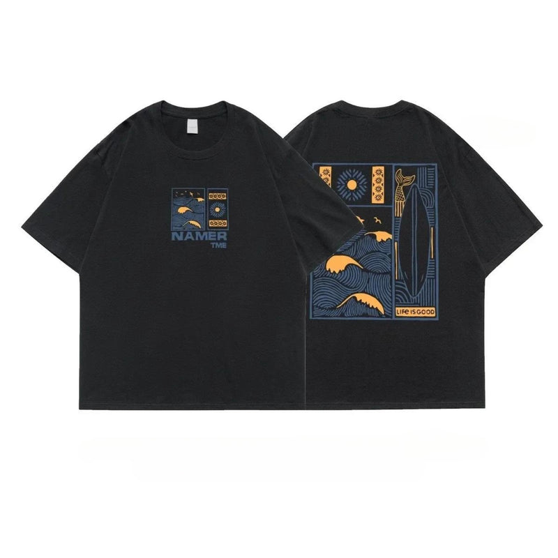 Men's and Women's  Oversized Cotton T-Shirt Hip Hop Street T-Shirt