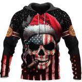 Black Christmas Sweater Christmas 3D Skull Print Hoodie