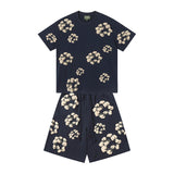 Denim Tears T shirt & Shorts 2 Piece Set Button cardigan woven