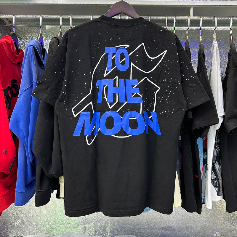 Godspeed T Shirts Space Astronaut Earth Print Cotton Short Sleeve Men and Women