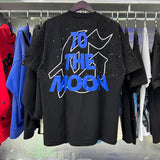 Godspeed T Shirts Space Astronaut Earth Print Cotton Short Sleeve Men and Women