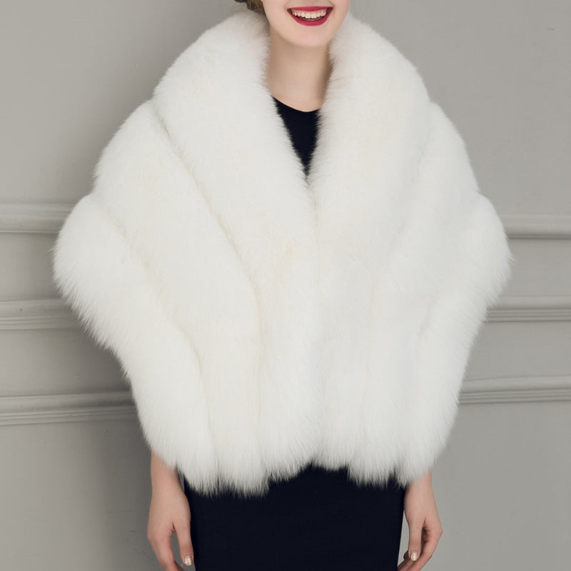 Women Fur Jacket Scarf Gown Talma