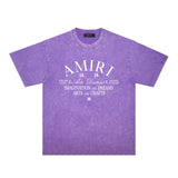 Amiri Washed Distressed T Shirt Printed Trendy Pure Cotton