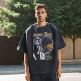 Mens Vintage T Shirt Crew Neck Washed Short Sleeves