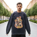 Mens Vintage Long Sleeve Shirt Long Sleeve T-Shirt Men and Women