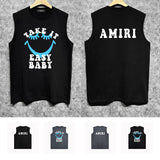Amiri tank top smiley face printing