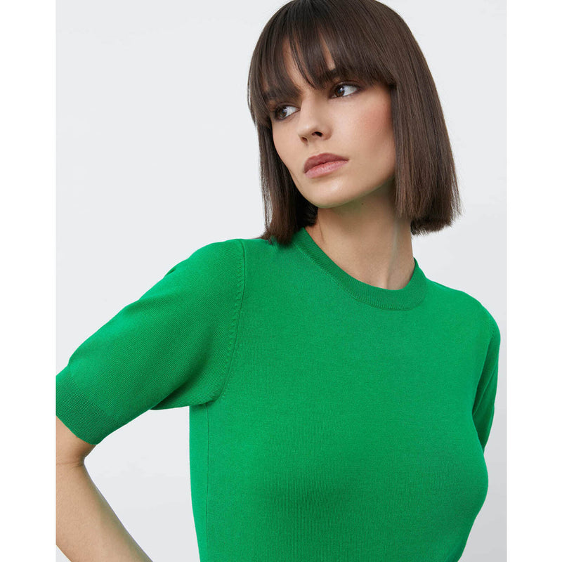 Women Work Business Casual Sweaters Short Sleeve round Neck Sweater