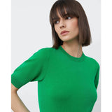 Women Work Business Casual Sweaters Short Sleeve round Neck Sweater