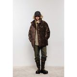 Unisex Coat Winter Coat Warm and Loose Stand Collar