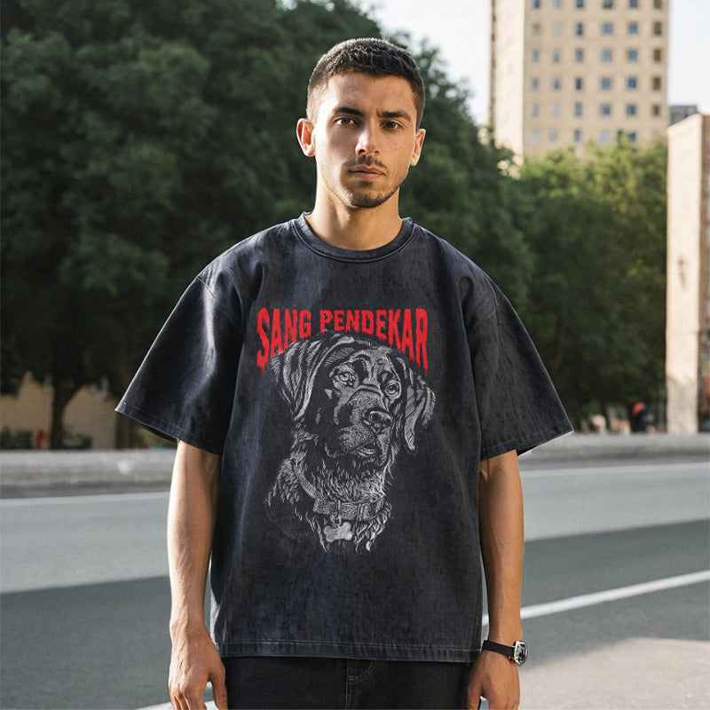 Mens Vintage T Shirt Vintage Wash Old Short Sleeve T-Shirt