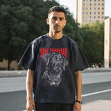 Mens Vintage T Shirt Vintage Wash Old Short Sleeve T-Shirt