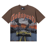 Godspeed T Shirts Road Supercar Printed Cotton Casual Short Sleeve Men and Women