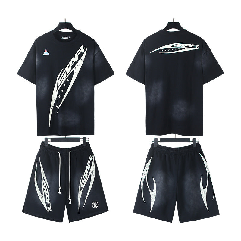 Hellstar T-Shirt And Shorts Two-Piece Set