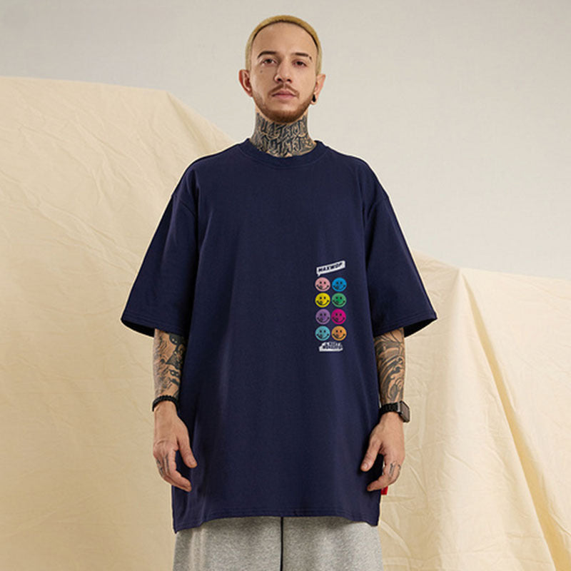 Men's T-Shirt Smiley Face Expression Pattern