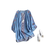 Women Dresses Dress Thin Loose Embroidered Denim