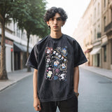 Mens Vintage T-Shirt Cartoon Print Short Sleeve T-Shirt