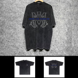 Amiri washed t-shirt splash ink large simple label short sleeves