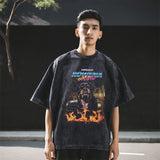 Mens Vintage T Shirt Printed Short Sleeve T-Shirt Men