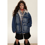 Unisex Coat Denim Coat Warm Winter Lamb Wool