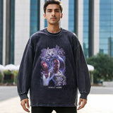 Men Vintage Long Sleeve Shirt Casual Hip Hop Street Men and Women Autumn