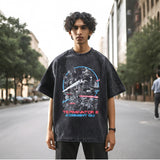 Mens Vintage T Shirt Lazy Wind Wash Old