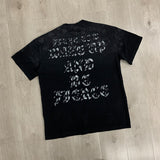 First Row T Shirts WAKE UP AND BE FIERCE APPLIQUE TEE High Quality Leather Embroidery Fashion