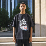 Mens Vintage T Shirt Vintage Washing Loose Men