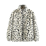 Women Cotton Coat Chessboard Plaid Coat Winter Loose Lapel