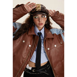 Unisex Coat S PU Leather Jacket Windproof Winter