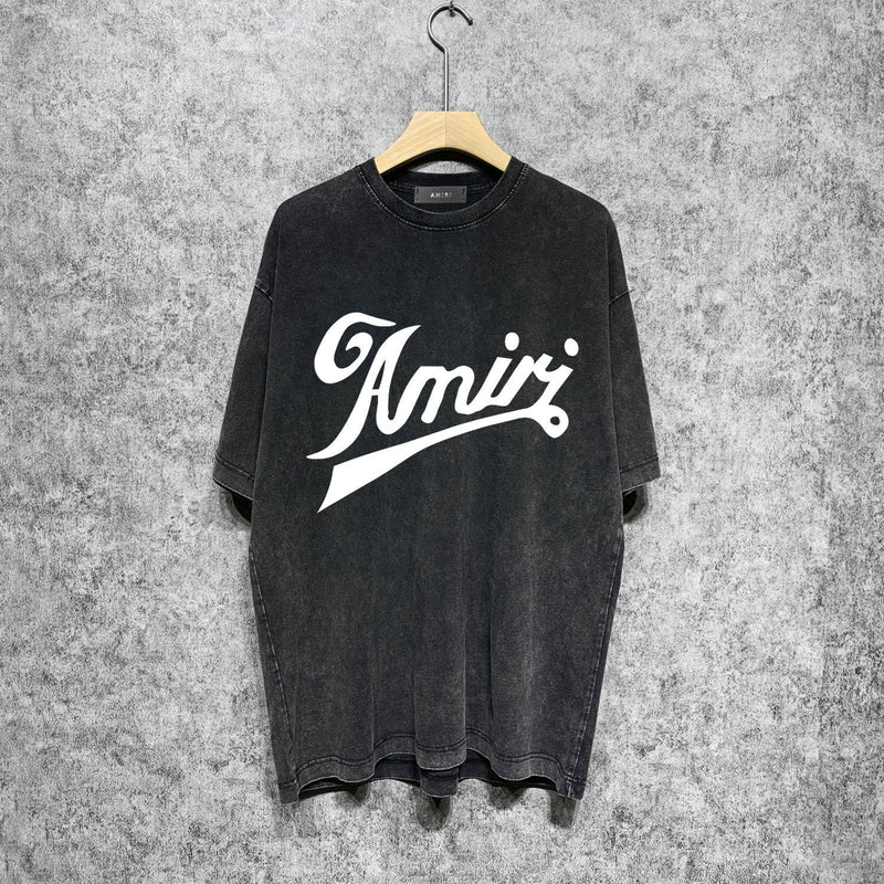 Amiri washed t-shirt flowy letter short sleeves