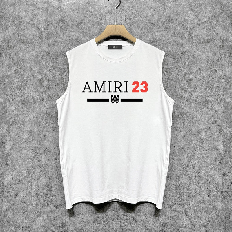 Amiri tank top with vine and man text printing