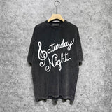 Amiri washed t-shirt with slanted art words short sleeves