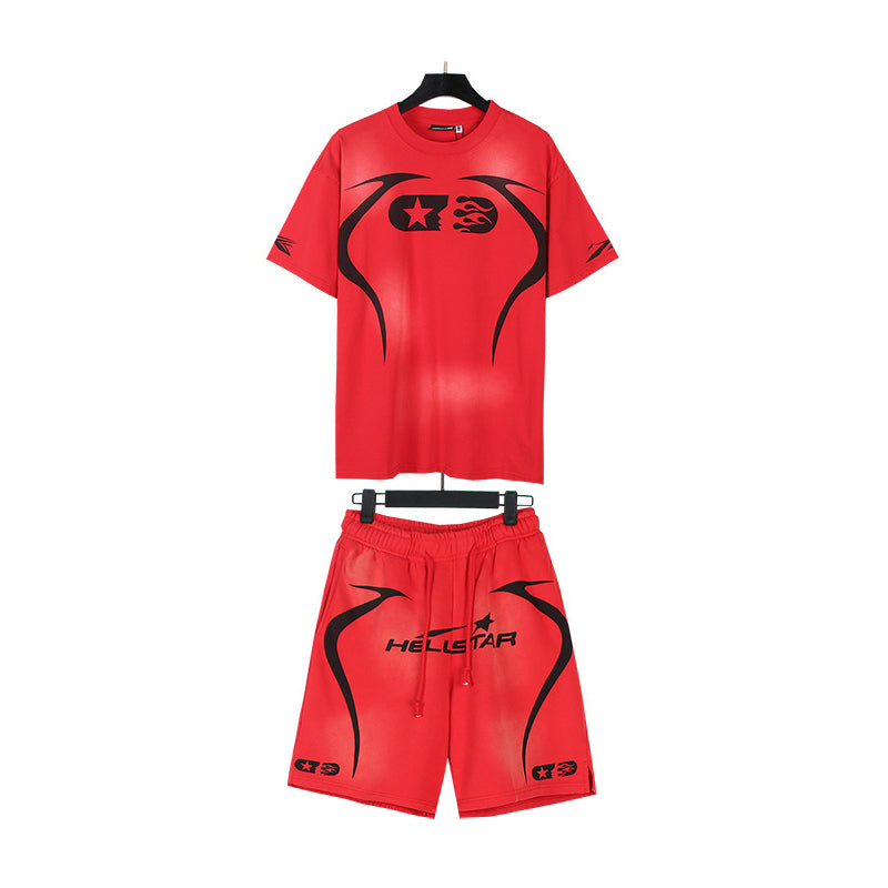 Hellstar T-Shirt And Shorts Two-Piece Set