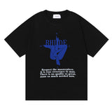 Rhude T Shirt Body Yoga Print Hip Hop Men and Women Same Loose Casual