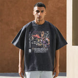 Mens Vintage T Shirt Short Sleeve T-Shirt Men