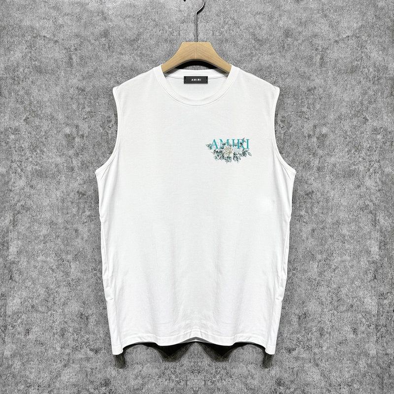 Amiri tank top camellia printing
