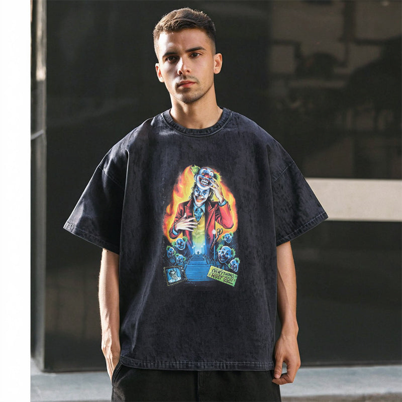 Mens Vintage T-Shirt Summer Short Sleeve T-Shirt