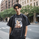 Mens Vintage T Shirt Printed Short Sleeve T-Shirt Men