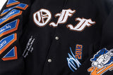 Off White Jacket Spring and Autumn OW Cartoon Animal Pattern Baseball Jacket Jacket
