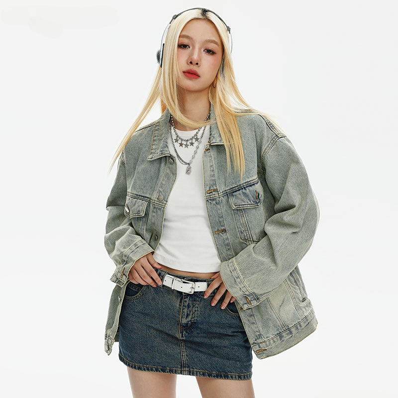 Women Jackets Retro Do the Old Cowboy All-Matching Lazy Style