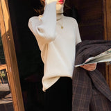 Women Pullover Sweater Loose Turtleneck Sweater