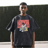 Mens Vintage T Shirt Half Sleeve T-Shirt Men Short Sleeve